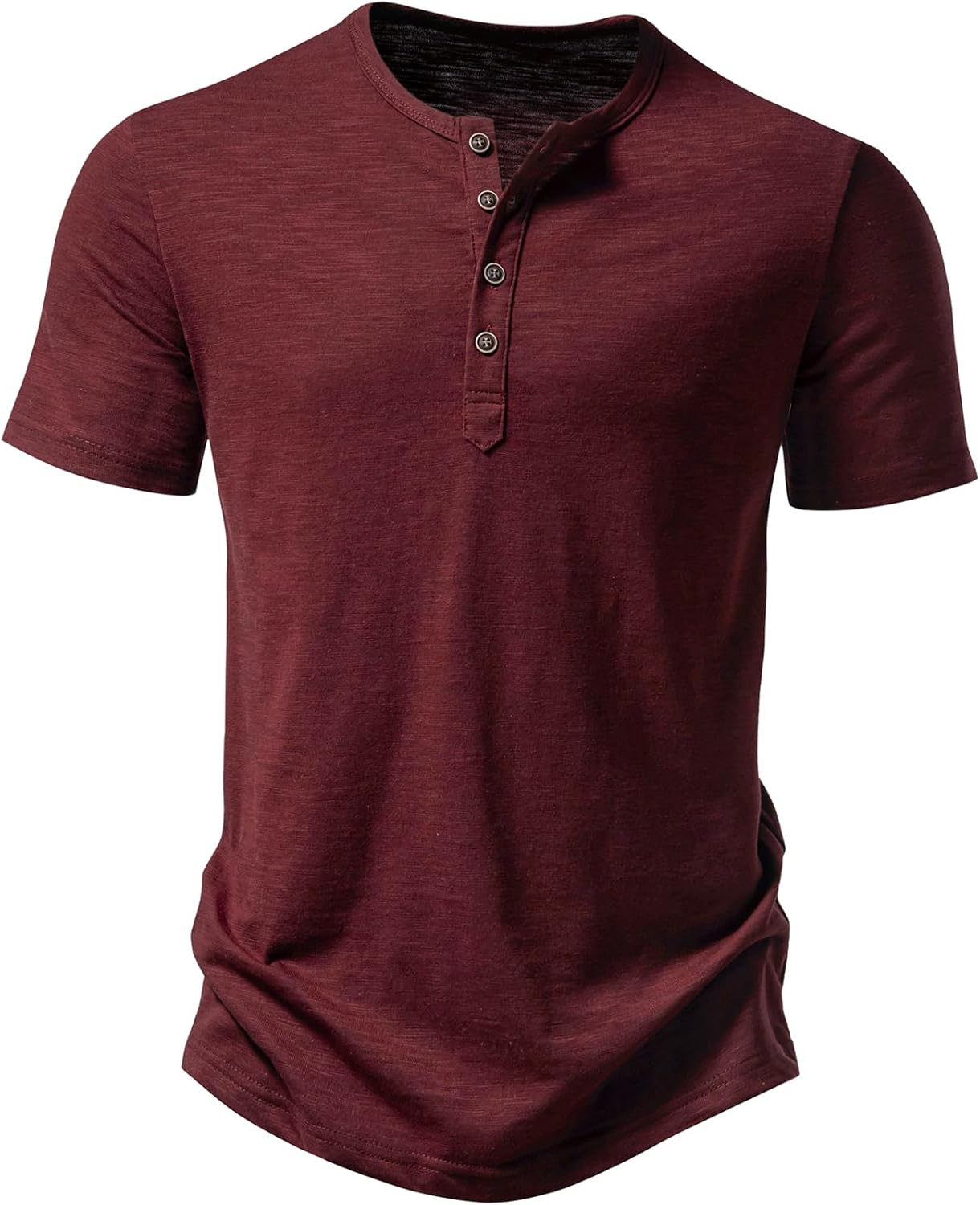 JEMITOP Men's Stretchy Short Sleeve Slim Fit Henley T-Shirt Casual Cotton 4 Buttons Tee Shirts - Image 4