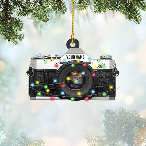 Miniatura 3 de Adorno de cámara personalizado para cámara, adorno de Navidad, regalo de fotografía, adorno de fotógrafo, regalos para amantes de la cámara,