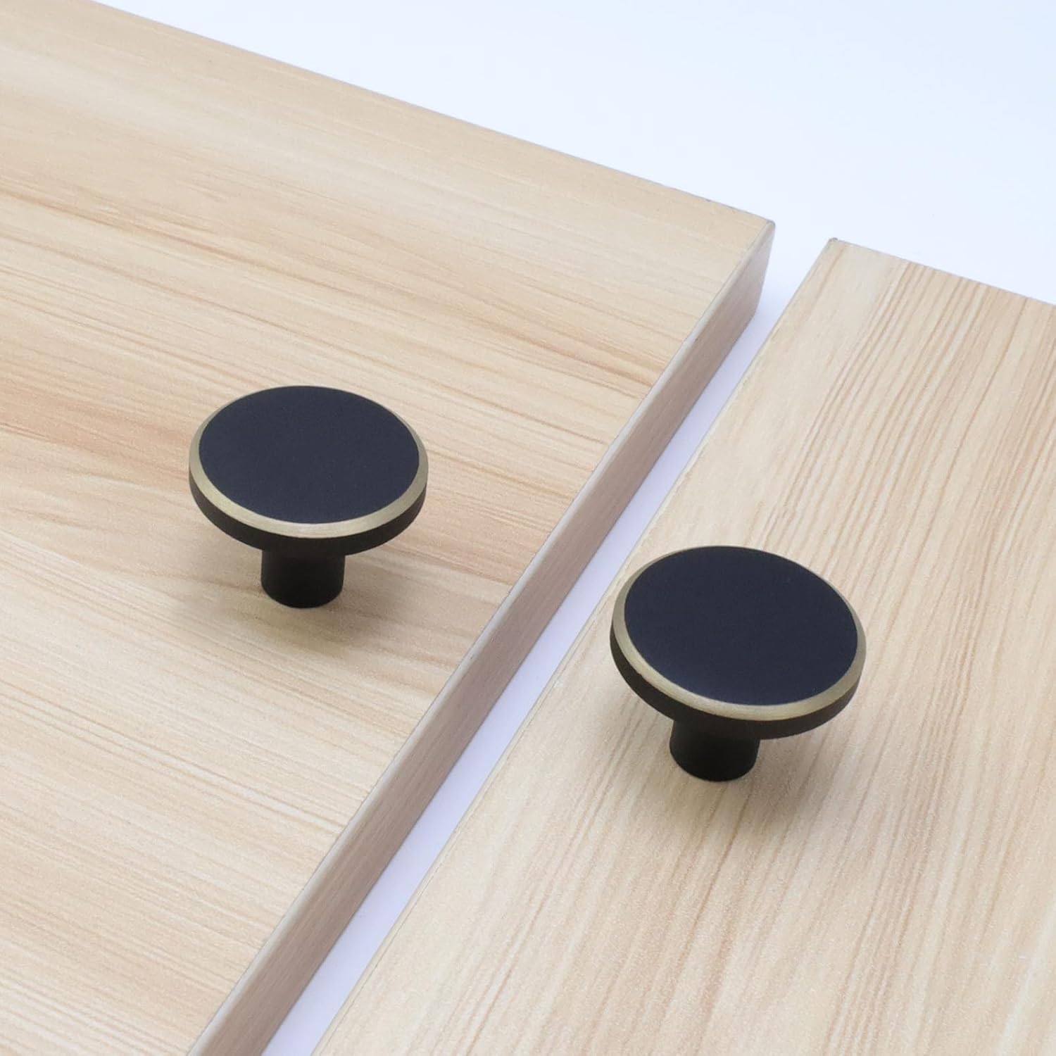 Mcredy Kitchen Cabinet Knobs 1 Inch Matte Black Drawer Pulls Handles with Screws Simple Closet Door Knobs for Cupboards Cupboard Dresser, 6-Pack