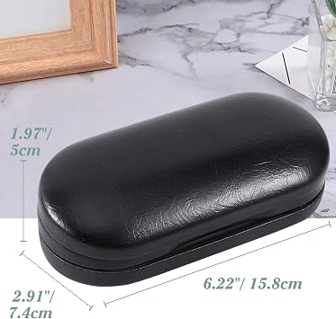 MoKo Double Eyeglass Case,Glasses and contact case 2 in 1 with Mirror | Double Sided Portable Contact Case and Mirror Tweezers Remover,Sunglasses case Container Soak Storage Kit for Women, Black
