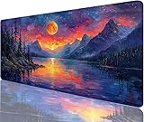 Alfombrilla Ratón Color Alfombrilla Escritorio 1200x600x3mm Tapete Gaming xxl Paisaje Tapete Escritorio Superficie Impermeable, Costura Doble Acabado Suave y Duradero Decoraciones Navideñas N1-1004