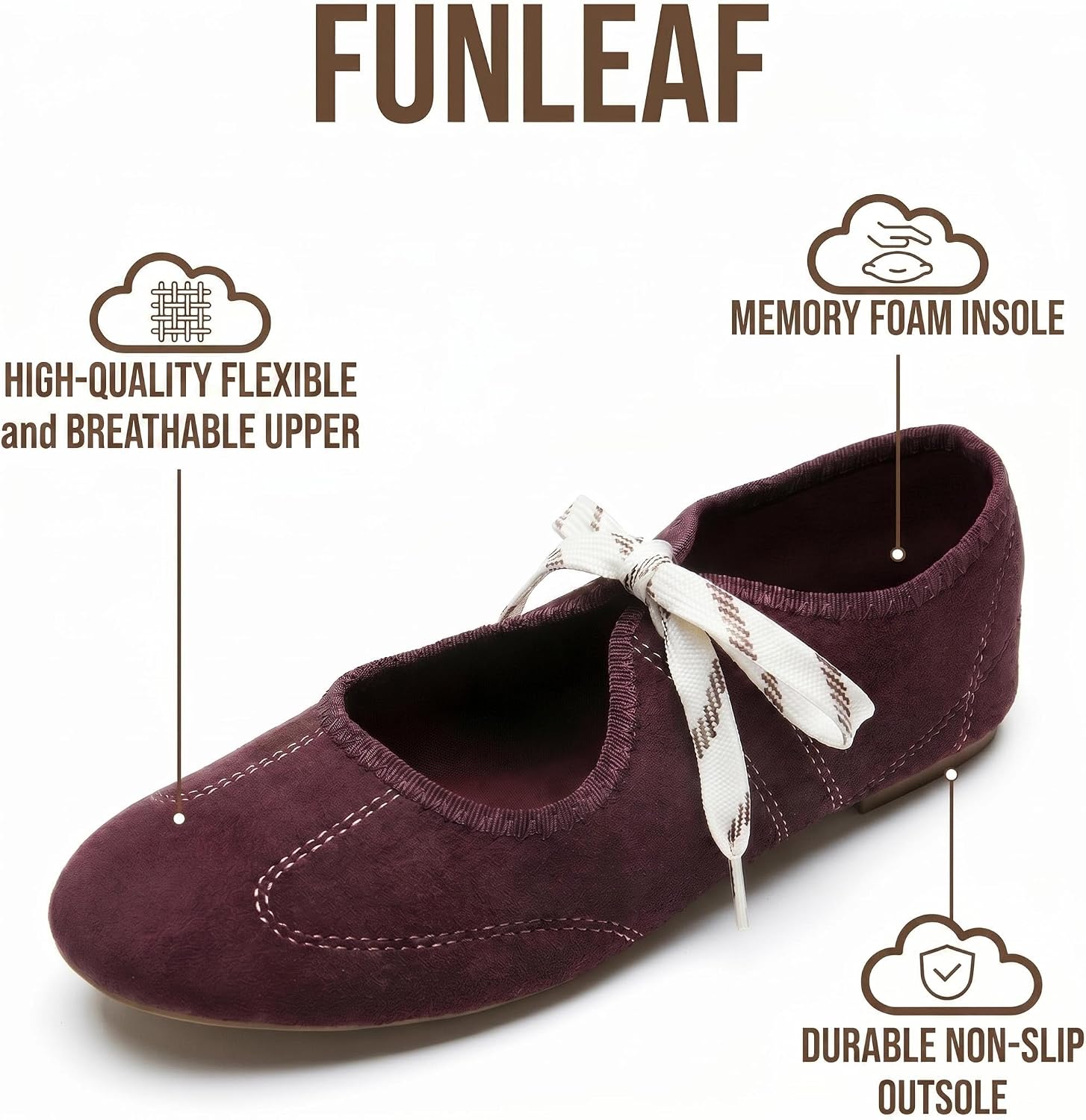 Fashion Mary Jane Shoes Women - Womens Ballet Flats- Lightweight & Non-Slip Ballet Flats Shoes for Women