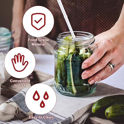 Miniatura 4 de 4 piezas de herramienta de pellizco para tarro, recogedor de pepinillos, garra de acero inoxidable para cocina, alimentos, pepino, tarro