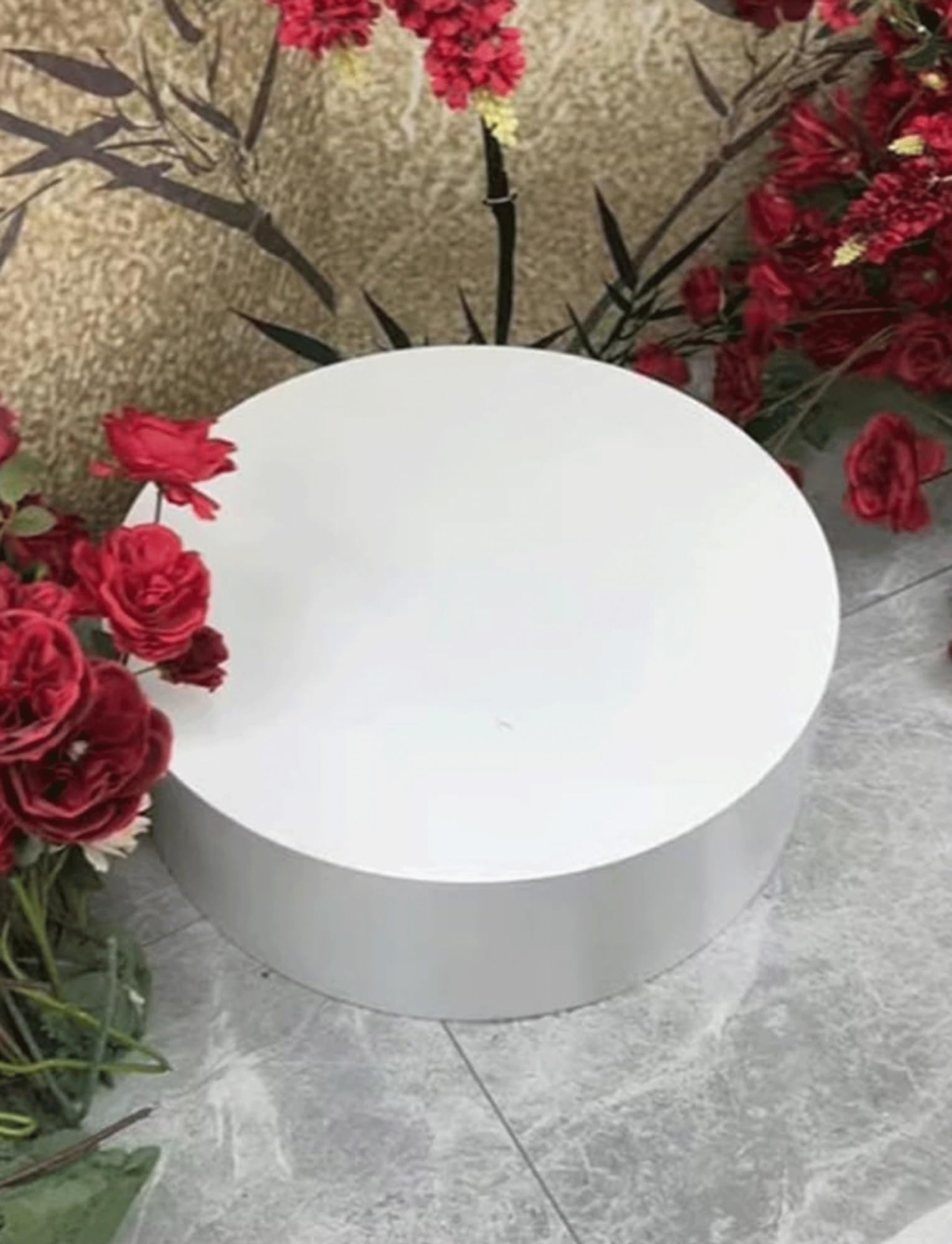Pedestal redondo cilíndrico para exhibición, plataforma elevada para novias, soporte perfecto para eventos, pedestales de 40 x 20 cm, para bodas y exposiciones