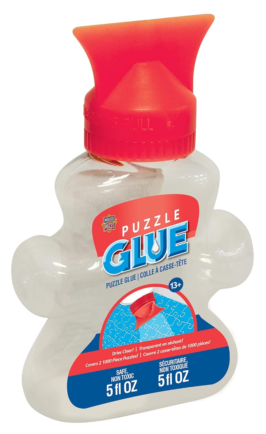 MasterPieces Accessories - Jigsaw Puzzle Piece Shaped Glue Bottle with Swivel Spreader Cap, 5-Ounce