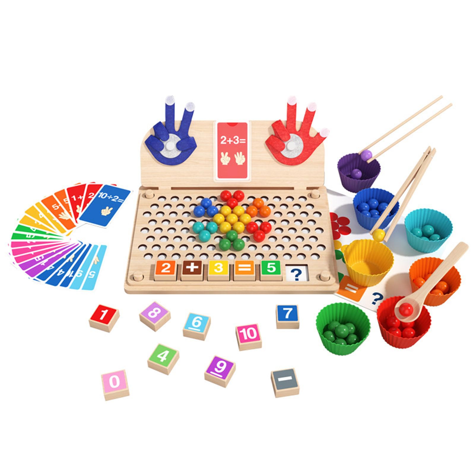 Tablero de Matemáticas con Cuentas, Juego de Aritmética con Marioneta de Mano de Dedo