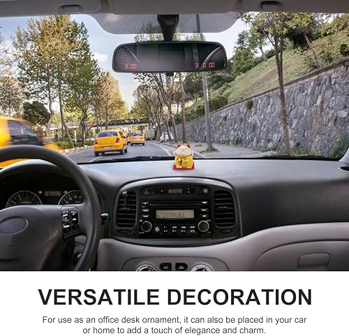 Miniatura 5 de BESTOYARD 10 piezas de mini adornos de gato Maneki Neko – 1.77 pulgadas Feng Shui lindas figuras de gato para decoración de coche, hogar y oficina
