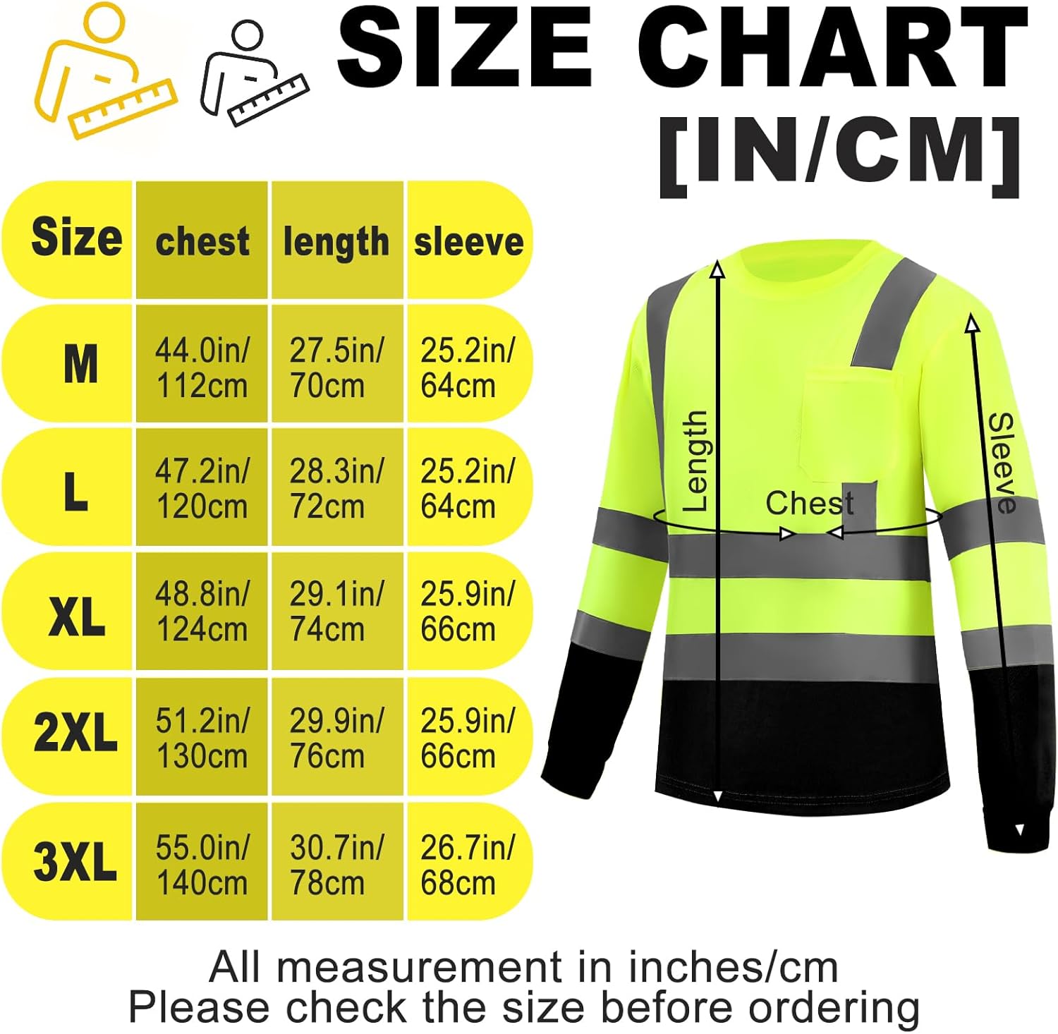 3 Pack Hi Vis Long Sleeve Safety Shirts Reflective DryBlend Shirts for Railway Colleague Moisture Wicking Multipack - Image 7