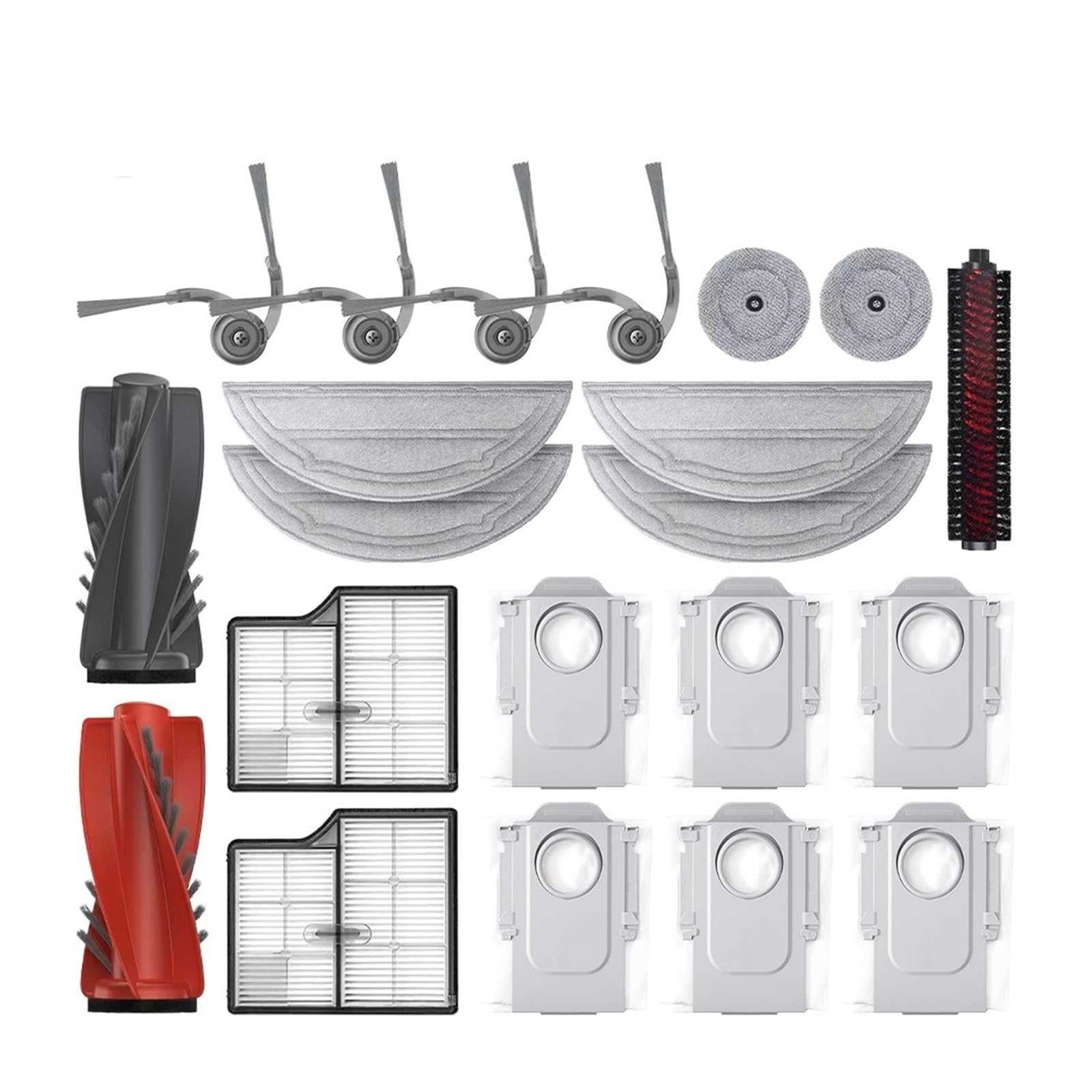 LTDXLNBWQ Compatible With Roborock Saros 10 / S9 MaxV Ultra Robot Vacuum Spare Parts Main Side Brushes Mop Cloths HEPA Filters Dust Bags Accessories(Clear)