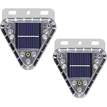 Aolyty Solar Warning Beacon Lights, Waterproof LED Emergency Warning Light, Strong Magnetic Base, Multi Flash Modes, Long Visibility for Car Truck Vehicles