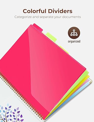 Miniatura 4 de Mymazn Portapapeles con almacenamiento, portapapeles con bloc de notas recargable de 11 x 8.5 pulgadas, 5 carpetas adicionales con 10 bolsillos para