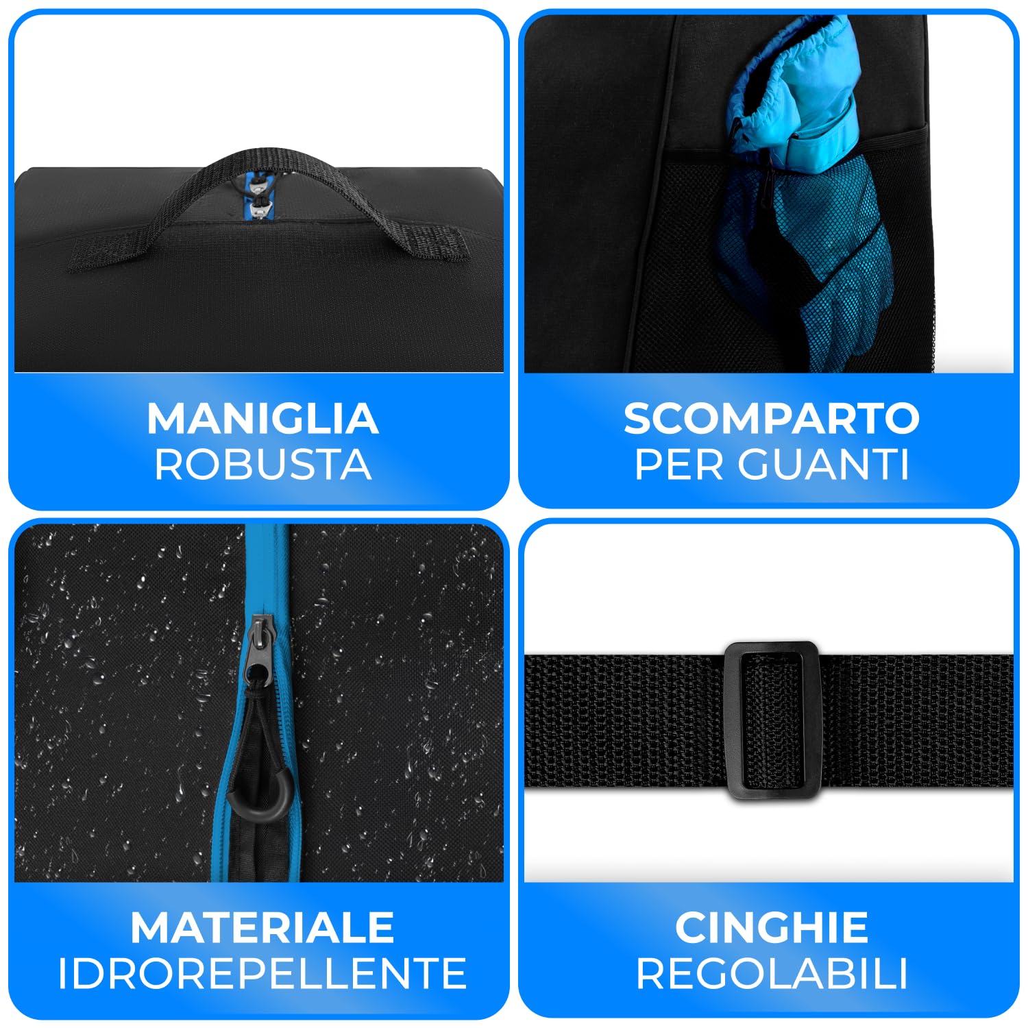 STYNGARD Set sacca sci e scarponi [a 180 cm] borsa porta sci e borsa porta scarponi [38 L] Modello Courchevel