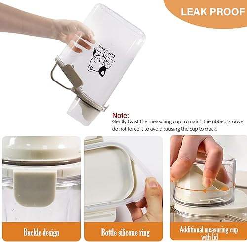 Miniatura 3 de Contenedor hermético de almacenamiento de alimentos para gatos | Contenedor de plástico transparente para gatos y cachorros de 3 cuartos de galón