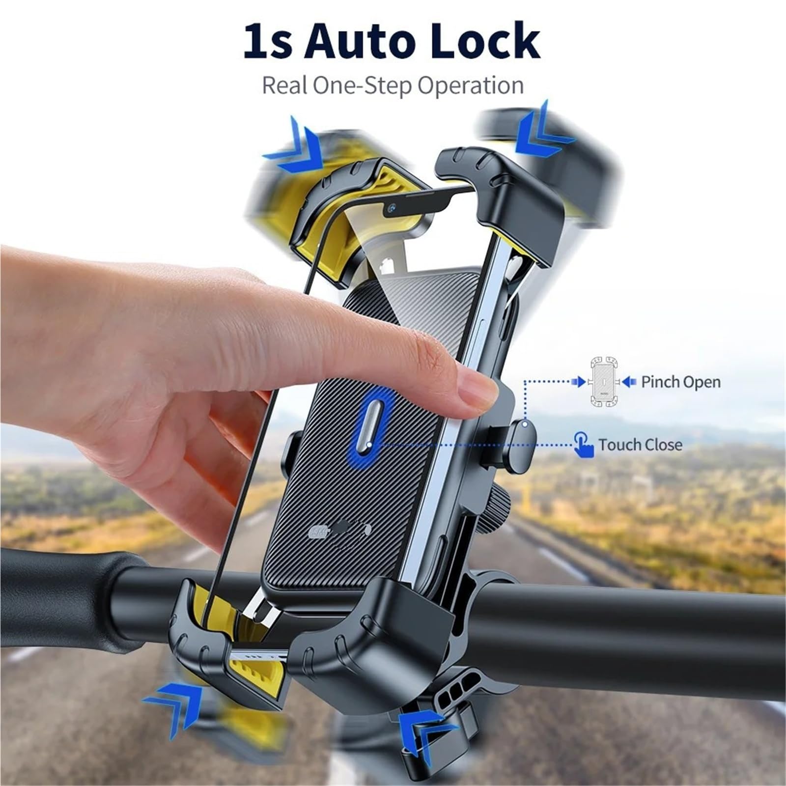 Supporto Porta Smartphone Supporto Per Telefono Da Bici Con Vista A 360° Supporto Universale Per Telefono Da Bicicletta Per Telefoni Cellulari Da 4,7-7,2(S2 Blue)