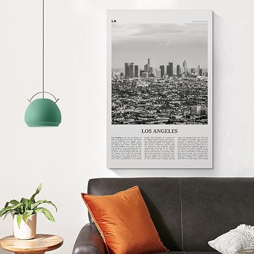 Miniatura 4 de Impresión de Los Ángeles horizonte blanco y negro, arte de pared de Los Ángeles, póster de Los Ángeles, Los Ángeles, póster de Los Ángeles, pintura