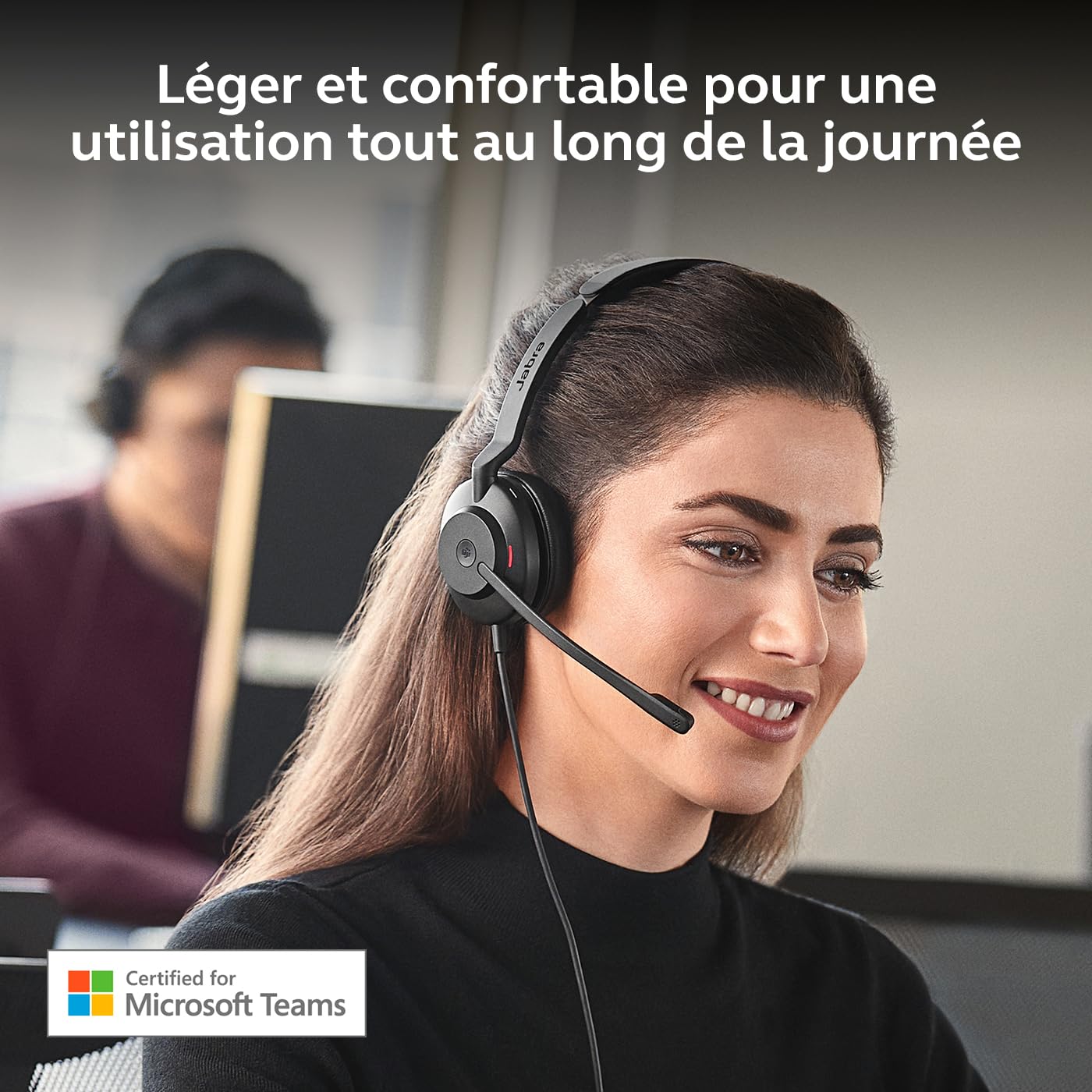 Jabra Evolve2 30 SE - USB-A/USB-C - Casque Mono Filaire certifié pour Les équipes Microsoft