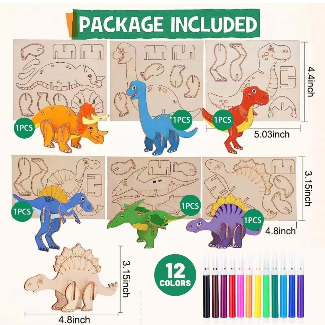 Triceratops Dinosaure Maquette en Bois à Construire Puzzle 3D Bois Mécanique Dinosaure Puzzle en