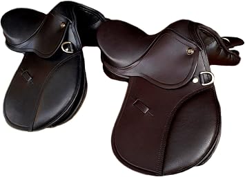 Small Kids English Leather Saddle 10 / 12 / 14" and 15 Inch Regular Jumping Horse Saddles