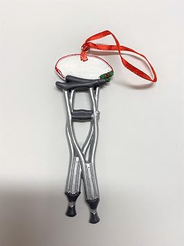 Crutches Personalized Christmas Tree Ornament
