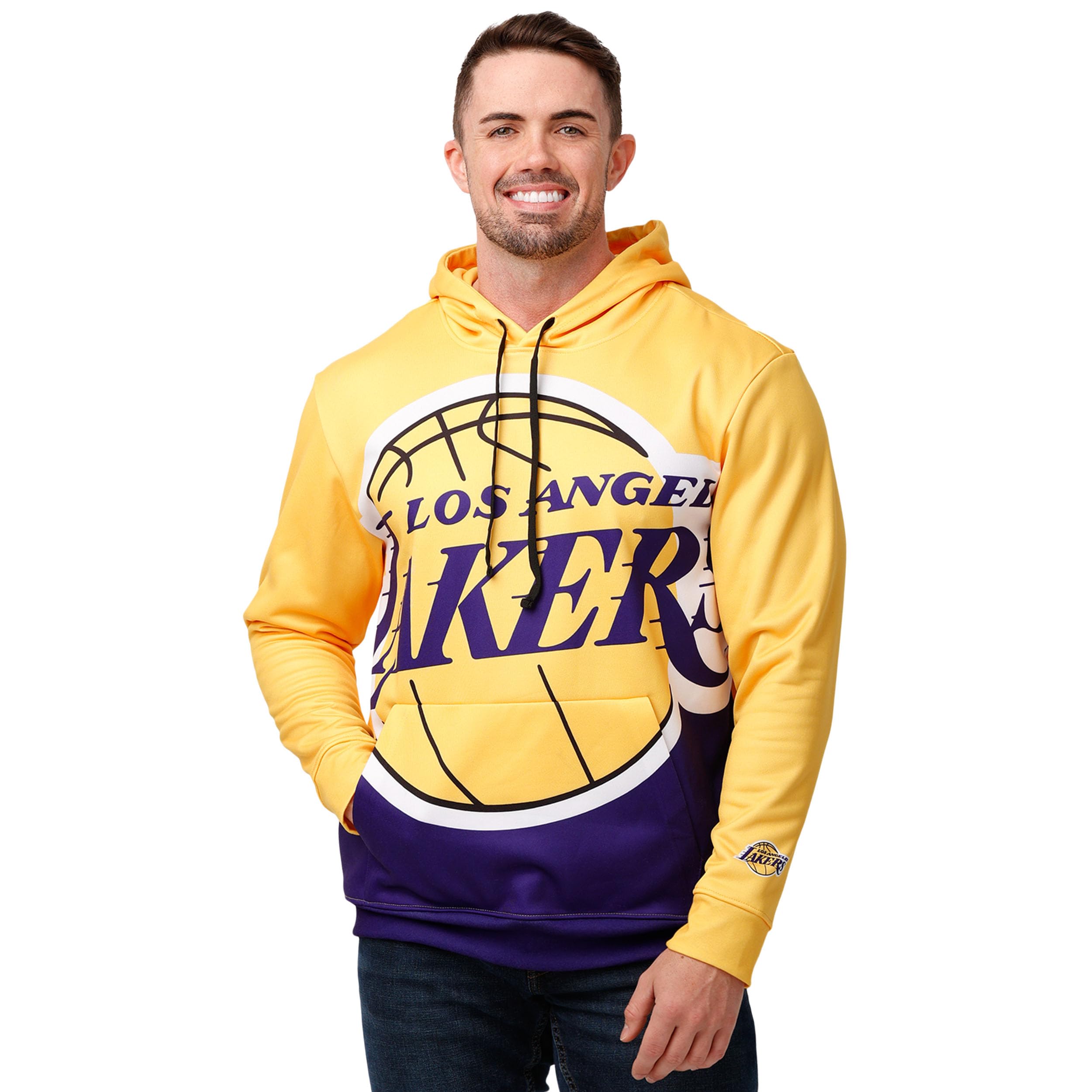 FOCO Men's NBA Team Logo Fashion Long Sleeve Pullover Hoodie
