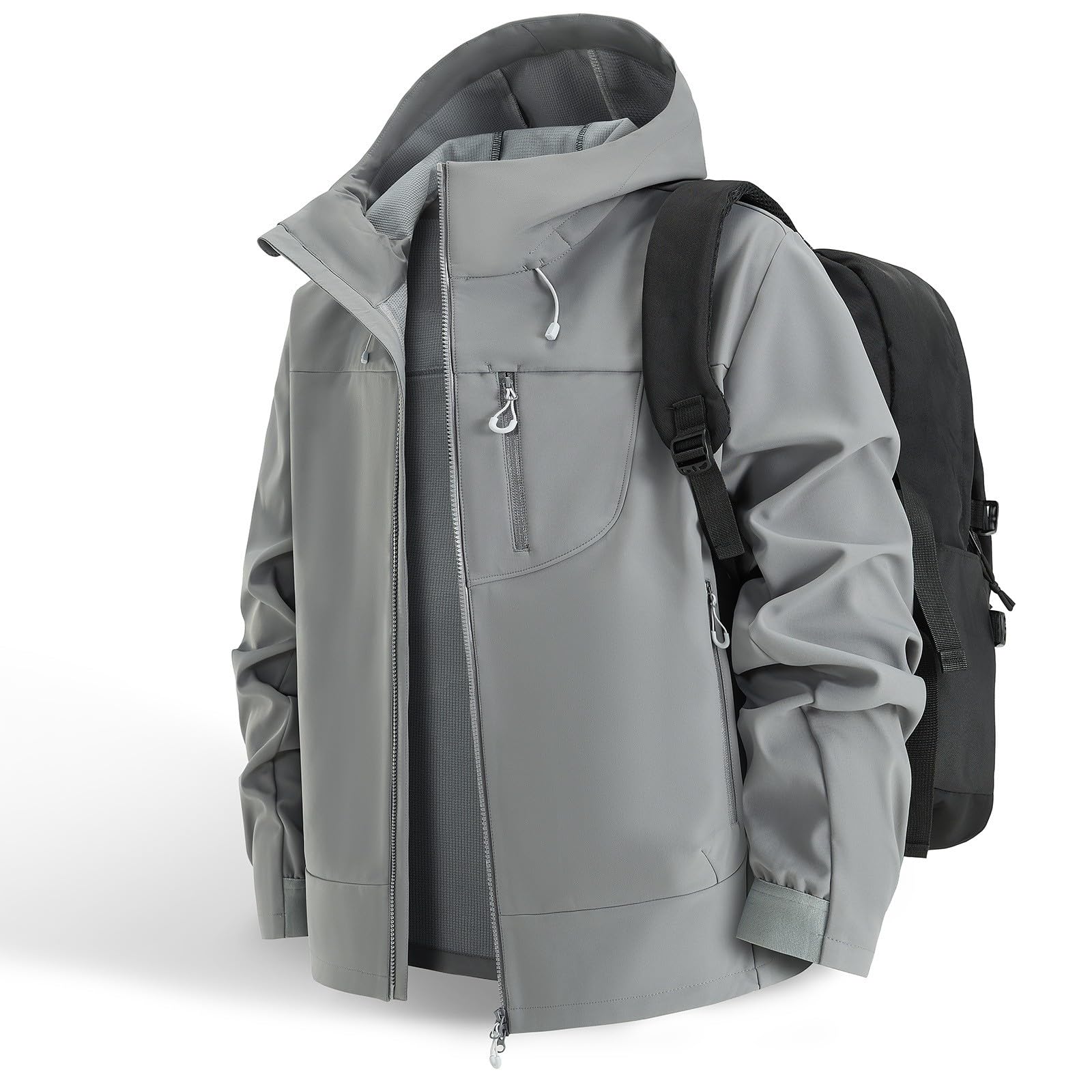 Allwetter-Softshell-Fleece-gefütterte Jacke, winddicht, wasserabweisend, Outdoor, Wandern, warmer Wintermantel