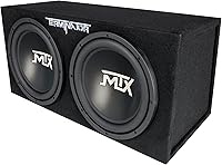 MTX Terminator Dual 12" Loaded Subwoofer Enclosure - 1200W Max, 400W RMS Deep Bass Car Audio System