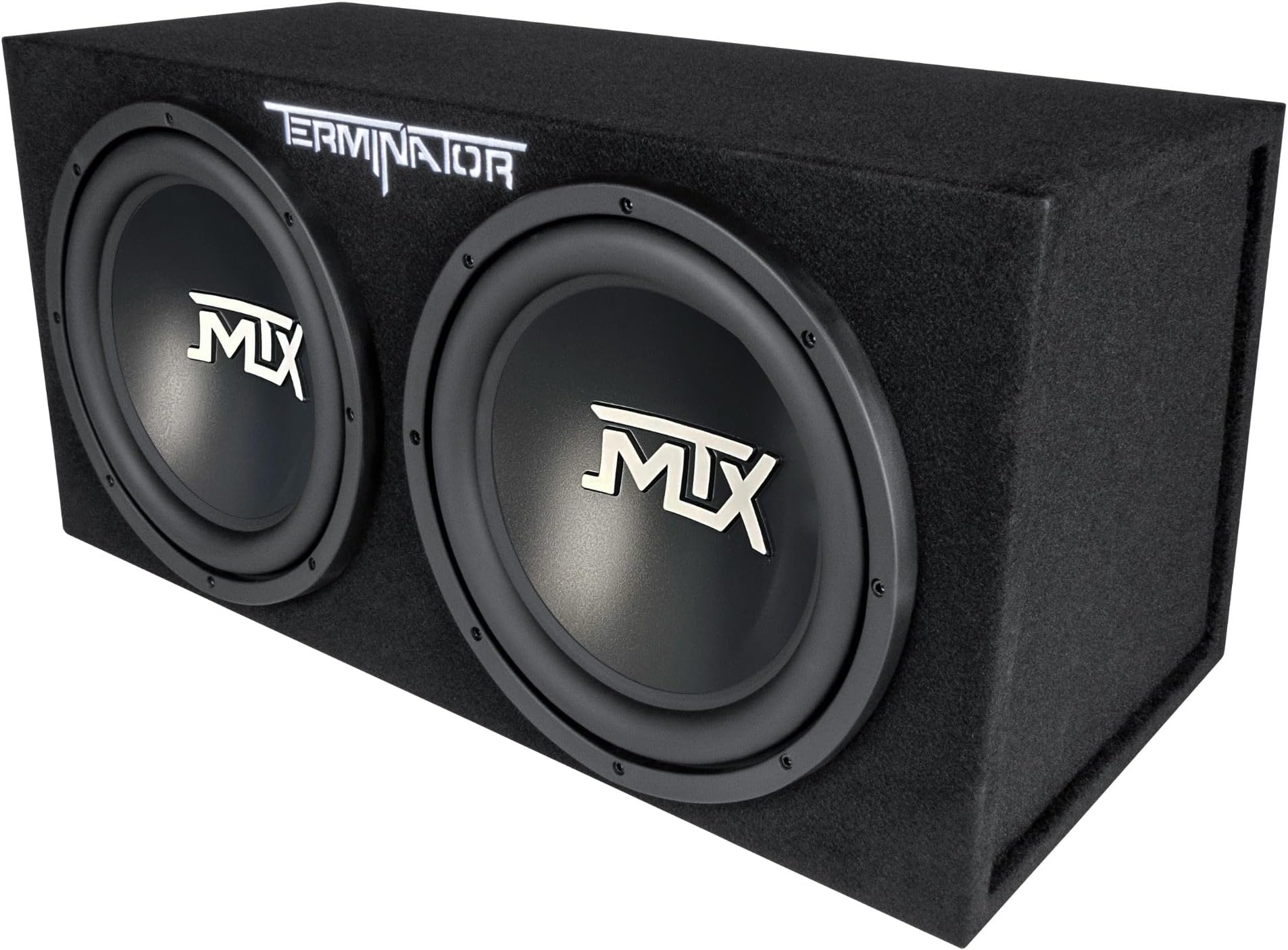 Dual 12-Inch Subwoofers with Loaded Enclosure, 1200W Max Power, 400W RMS, Terminator - Car Audio Subwoofer and Speaker System with Deep Bass Sound