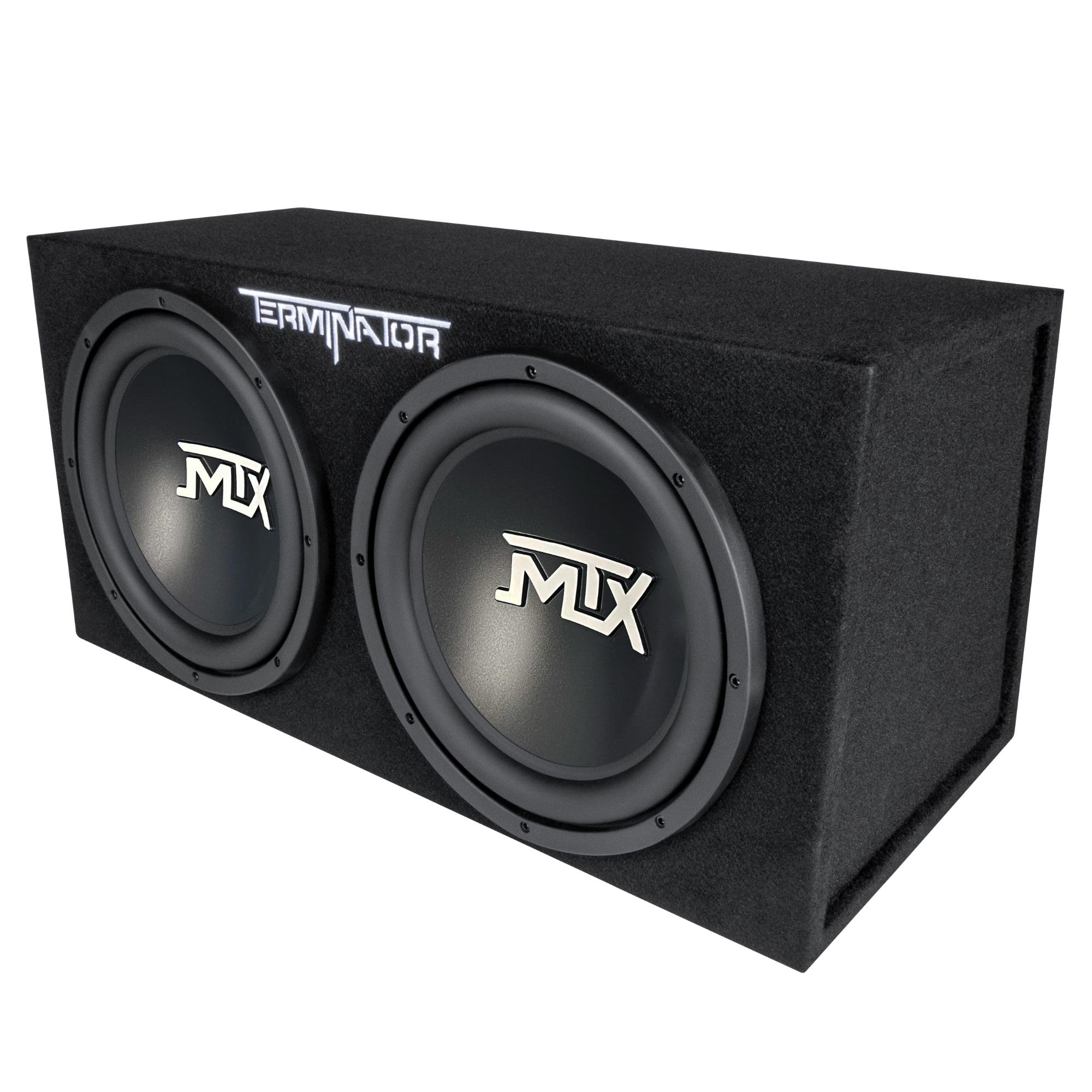 MTX Dual 12-Inch Subwoofers with Loaded Enclosure, 1200W Max Power, 400W RMS, Terminator - Car Audio Subwoofer and Speaker System with Deep Bass Sound