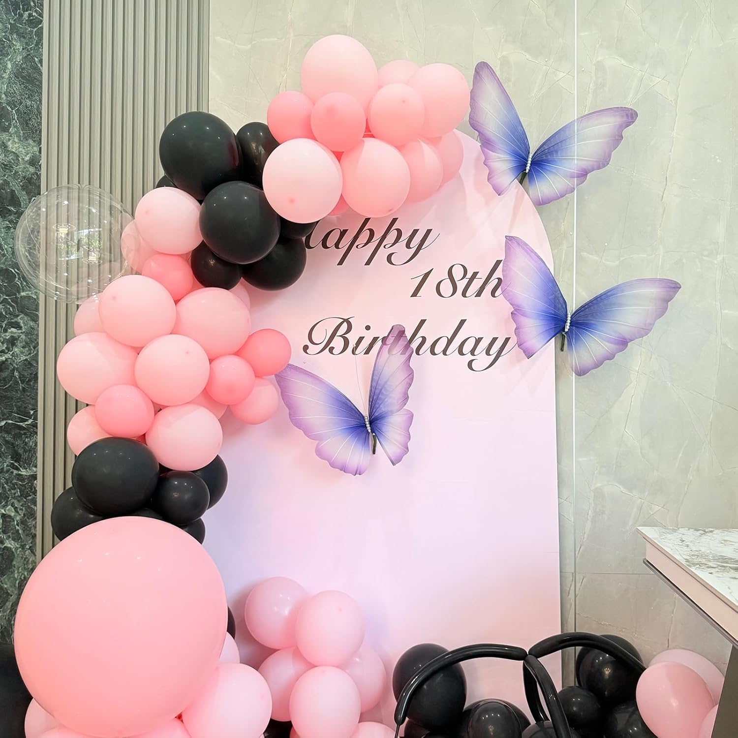 3Pcs Silk Butterfly Decorations,19.6" Large Butterfly Wall Decor,Mariposas Grandes para Decoration for Wedding Birthday Party Decor Ideal for Home and Event Decorations(Blue Purple)