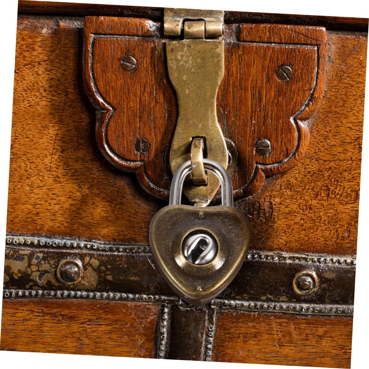 300pcs Heart-Shaped Padlock Key Archaize Style Lock for Luggage Diary Box Key Lock