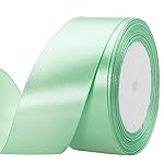 ATRBB 25 Yards 1-1/2 inch Wide Satin Ribbon Perfect for Wedding,Handmade Bows and Gift Wrapping(Mint Green)