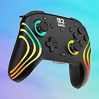 Vista 11 de Turtle Beach Afterglow Wave Wireless RGB Gaming Controller - Officially Licensed for Nintendo Switch 2, Nintendo Switch/Switch Lite/OLED - TMR Negro