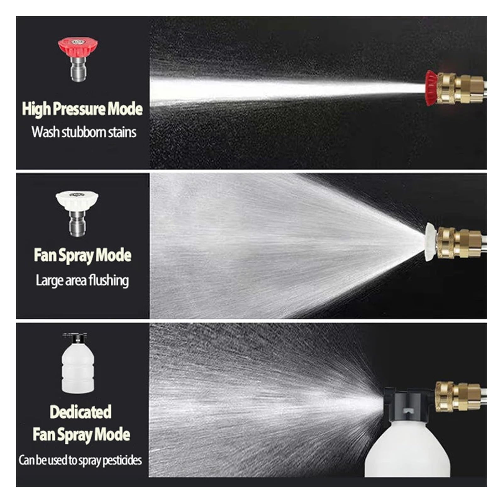 Pistolet d'arrosage avec embout multi-jets, Générateur de mousse à haute pression sans fil la barre 500W du lave-auto 20000mAh 60
