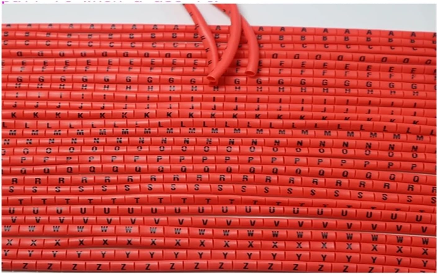 2600PCS PVC cable marker Insulation Tube Electronic Polyolefin Wire Cable Sleeve 26letter kits(Red color,16mm2(10mm))