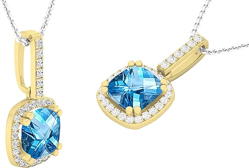 Miniatura 2 de Dazzlingrock Collection Colgante halo de 14 quilates para mujer (cadena plateada incluida), oro amarillo