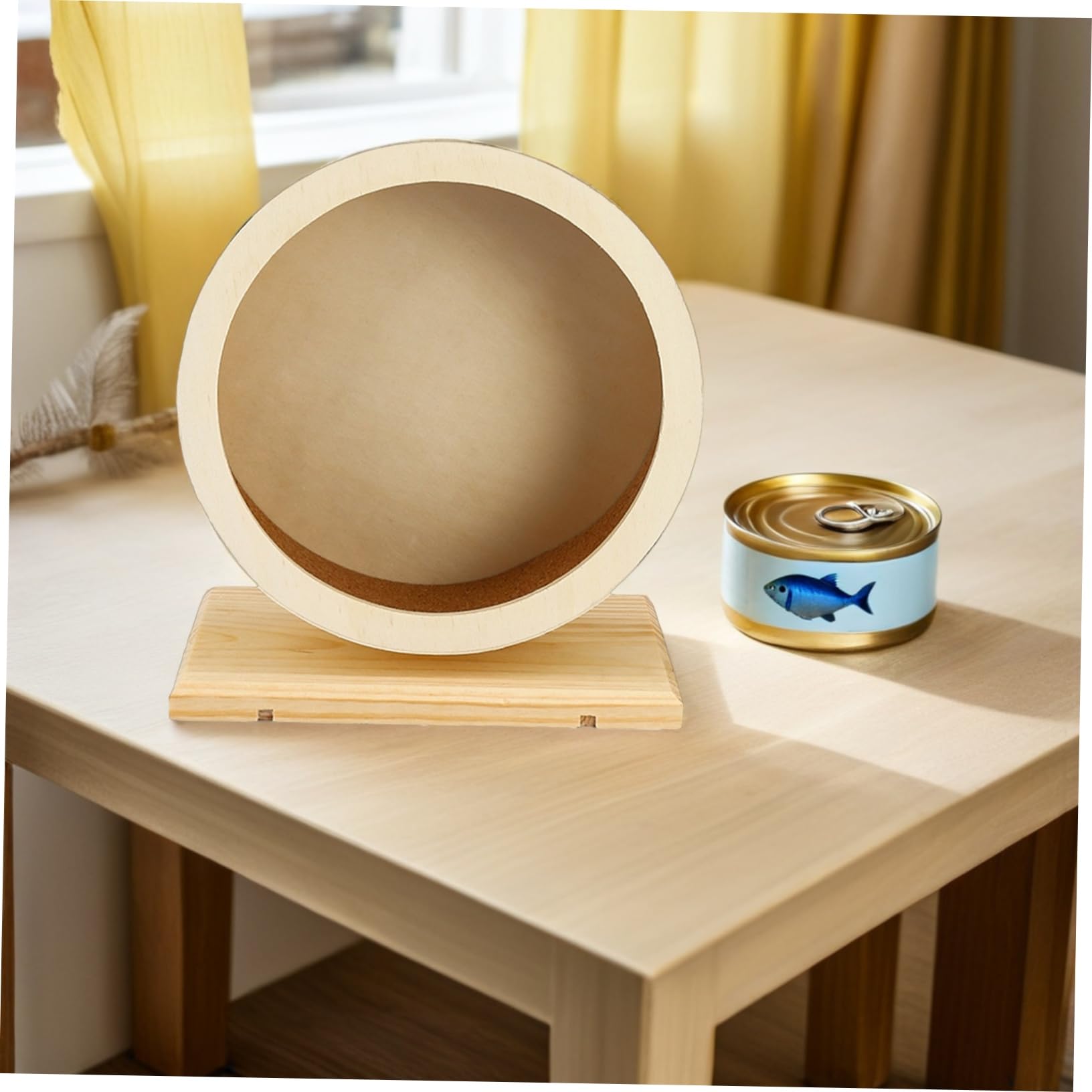 Mipcase 2piezas Rueda De Hámster Silenciosa De Madera con Revestimiento De Corcho Juguete para Correr Estable para Hámsteres Chinchillas y Cobayas para Jaulas