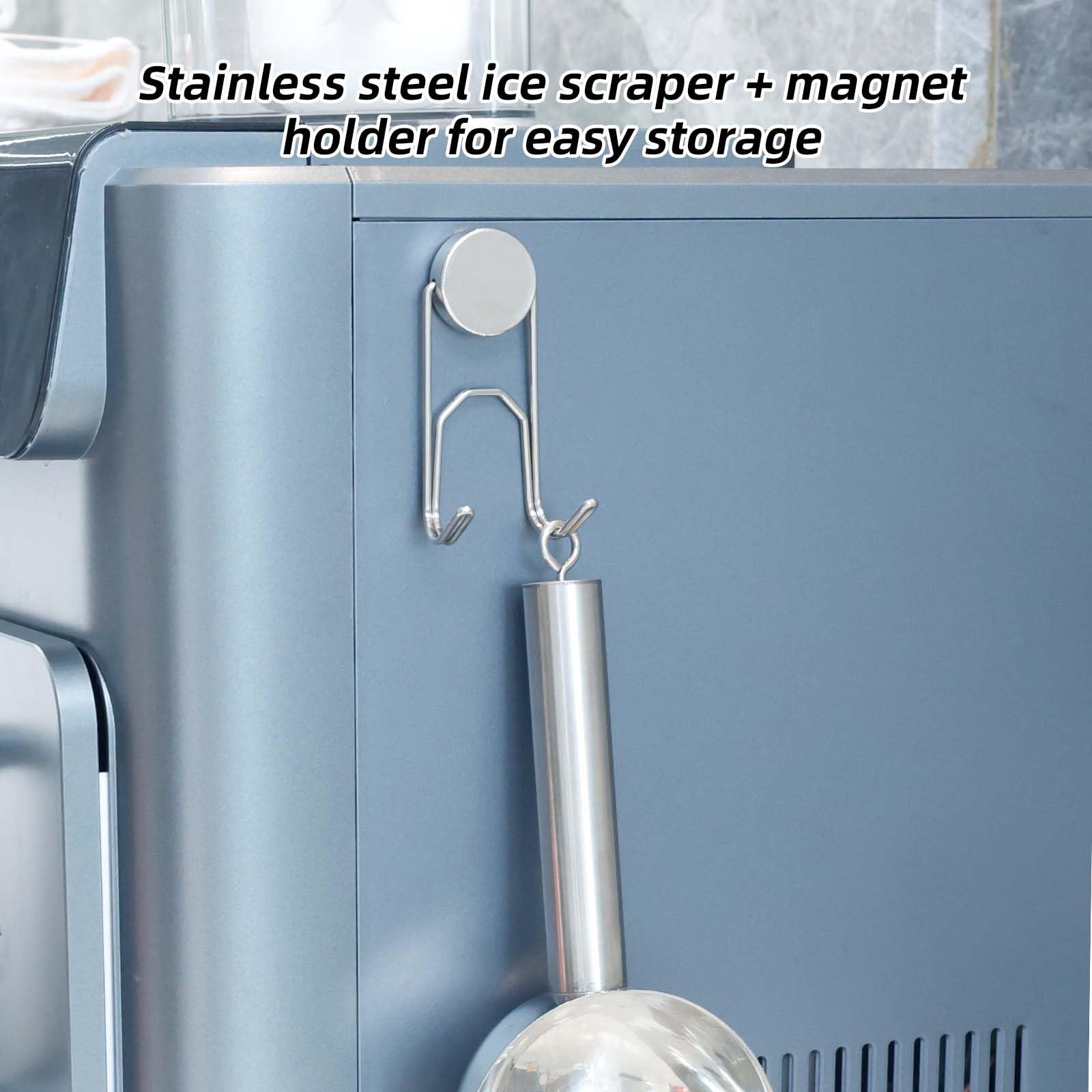 Eisschaufel aus Edelstahl mit Magnetischer Halterung, Kompatibel mit GE Profile Opal 2.0 Nugget Eismaschine Praktisches Bar und Küchenzubehör (Silber)