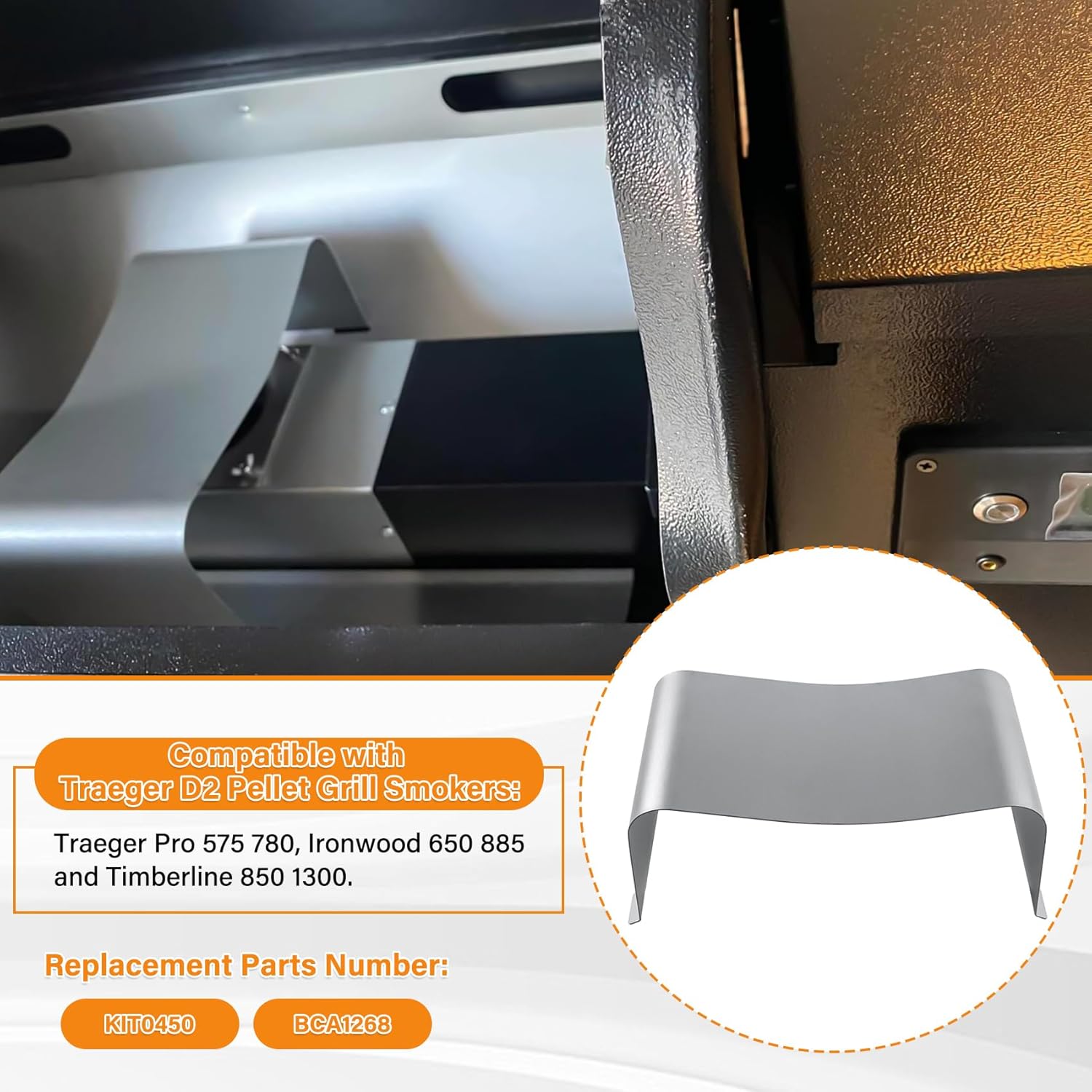Heavy Duty Heat Baffle Diffuser Replacement for Traeger Pro 575 780, Ironwood 650 885 and Timberline 850 1300 Pellet Grill Smokers, Heat Deflector Parts KIT0450 BCA1268 for Traeger D2 Pellet Grills