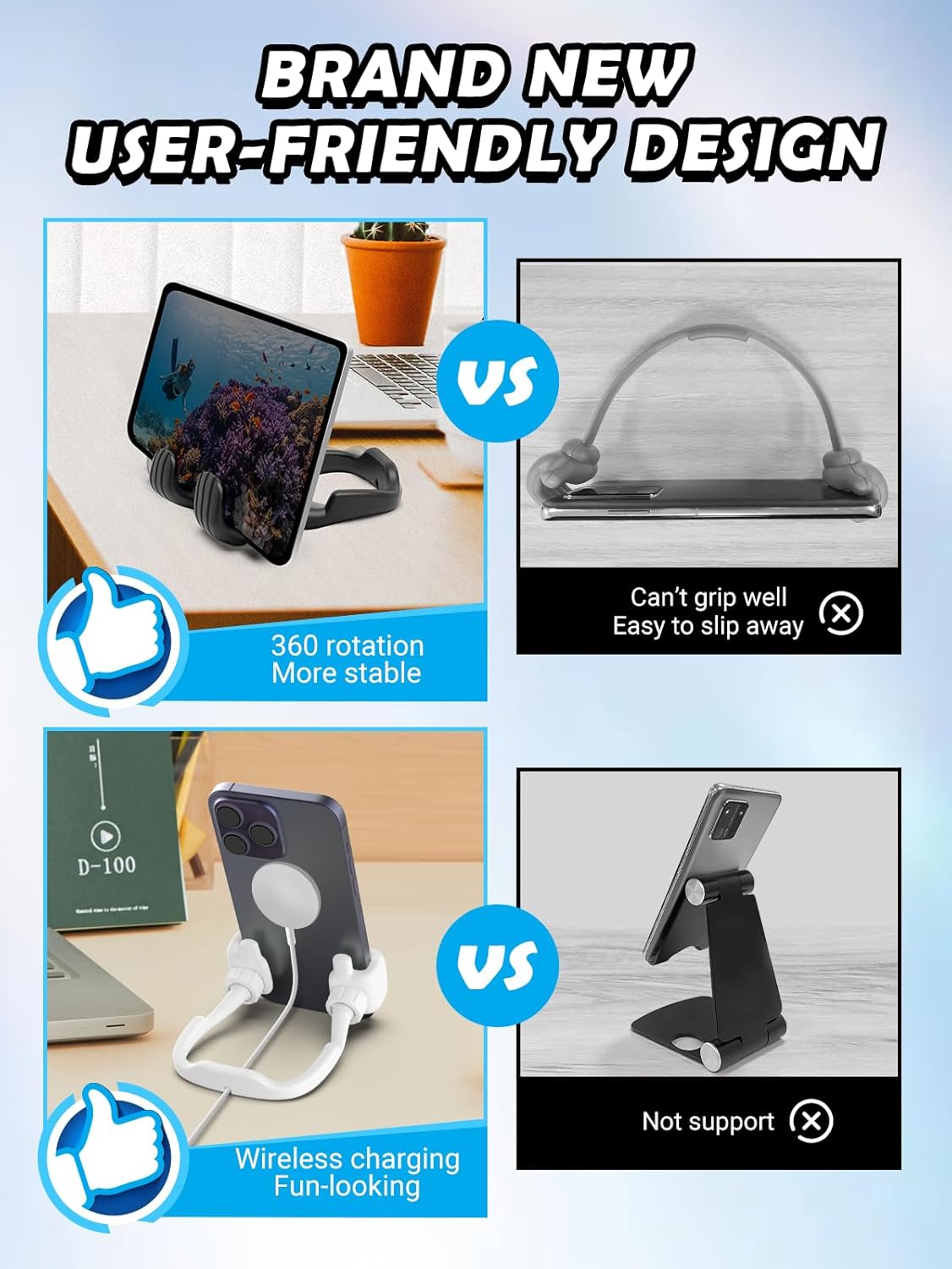 CALDEVER Thumbs Up Lazy Phone Stand 3Pack