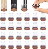 Vista 11 de Ezprotekt 16 piezas de protectores de patas de silla de silicona rectangulares, cubiertas de patas de muebles de fieltro rectangulares negras