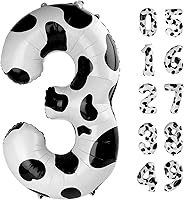 Vista 38 de Globos con números con estampado de vaca, globos de 40 pulgadas del número 0-9 (cero-nueve), globo de vaca para suministros de fiesta de cumpleaños