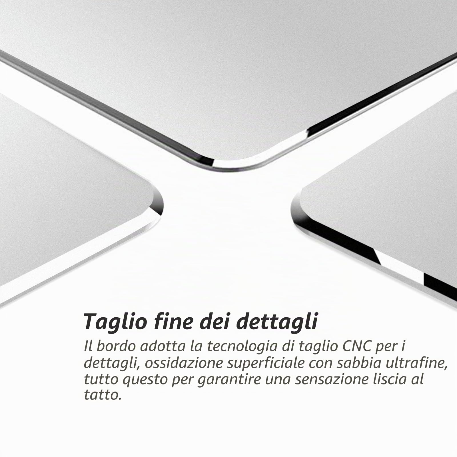 VAYDEER Tappetino per Mouse in Metallo e Alluminio, Rigido Impermeabile, doppia faccia, 23x18 cm Argento