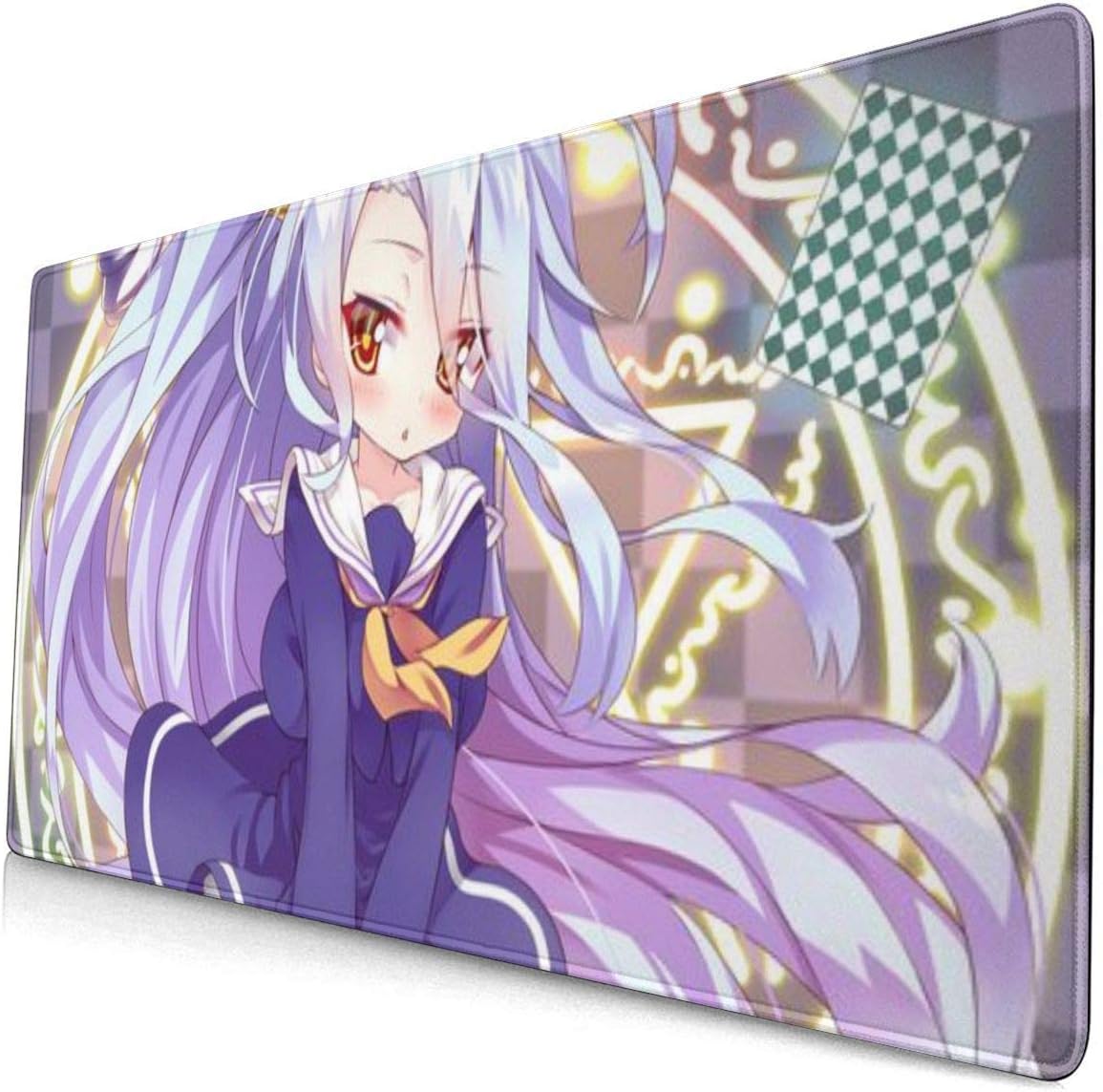 Extra Large Mouse Pad -Tags No Game No Life Shiro Pixiv Desk Mousepad - 15.8x29.5in (3mm Thick)- XL Protective Keyboard Desk Mouse Mat for Computer/Laptop