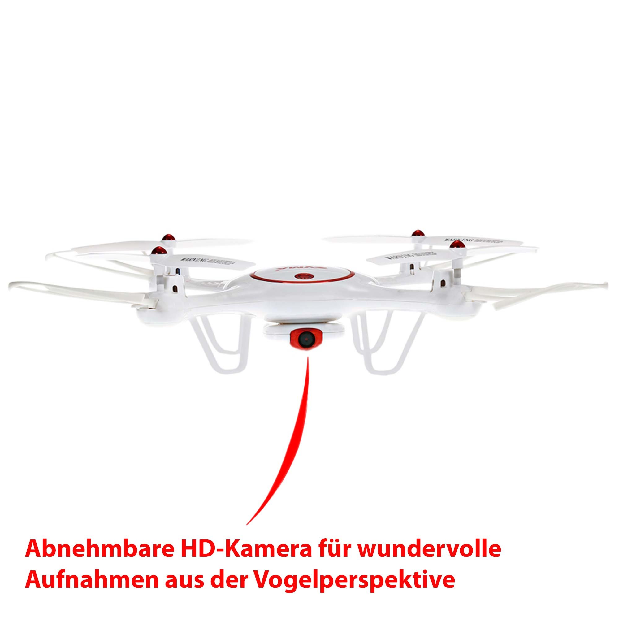 RC ferngesteuerte 4.5 Kanal Drohne mit HD-Kamera, LED Quadcopter, Drone mit Gyroskop, Headless-Mode, Höhen-Barometer, 3D-Flip Looping, Propeller-Schutz, Spielzeug Quadrocopter für Kinder u. Erwachsene