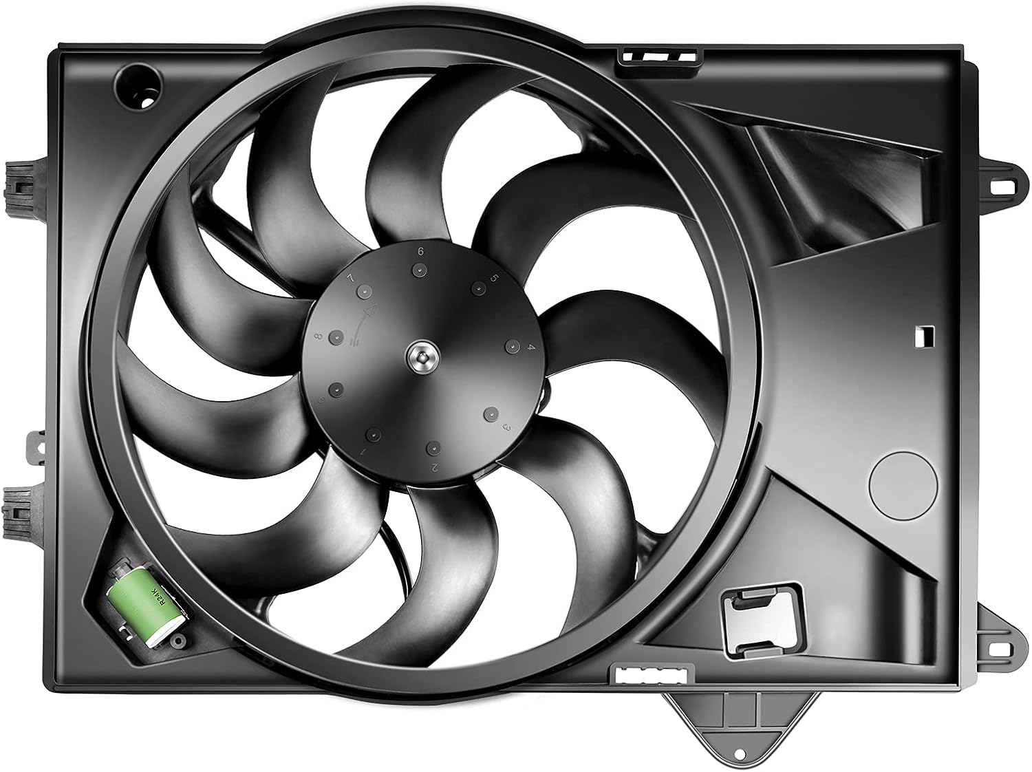 SCITOO Radiator Cooling Fan Assembly Replacement for 2012-2018 for Chevrolet for Sonic 1.8L Replace 622840 95352380 95080111 95352379