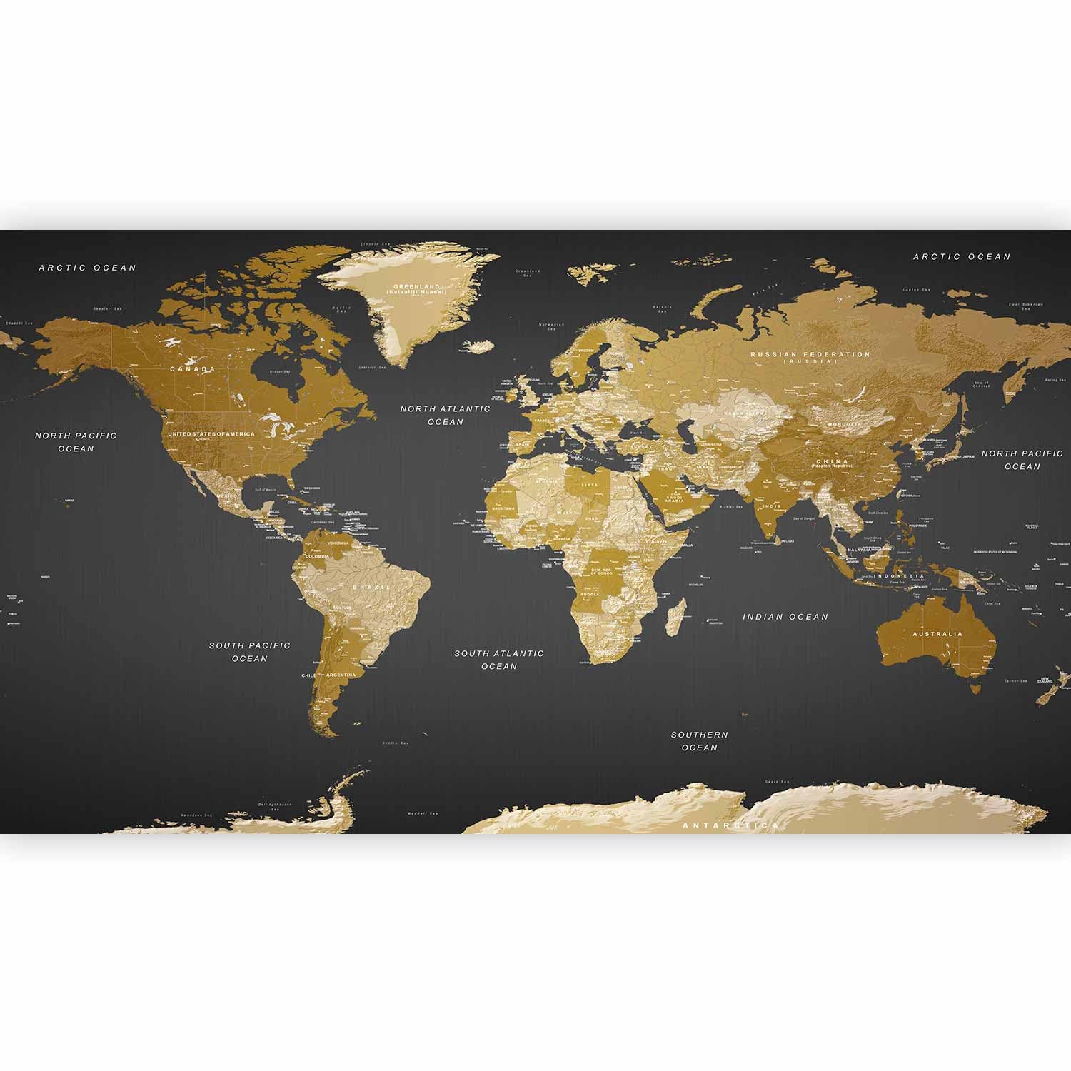 artgeist Wall Mural World Map 193x110 in - XXL Peel and Stick Self-Adhesive Foil Wall Mural Removable Sticker Premium Print Picture Image Design Home Decork-A-0092-x-a