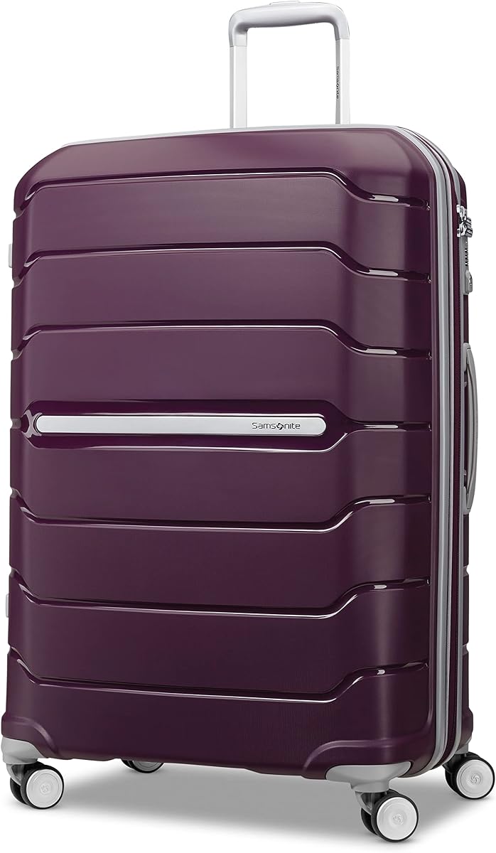 Freeform Large Checked Luggage with Dual 360° Spinner Wheels - TSA Lock, Airline-Approved - Lightweight Durable Polypropylene Expandable Hardshell - Amethyst Purple