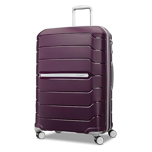 Samsonite Freeform Large Checked Luggage with Dual 360° Spinner Wheels - TSA Lock, Airline-Approved - Lightweight Durable Polypropylene Expandable Hardshell - Amethyst Purple - Checked-Large Spinner - Amethyst Purple