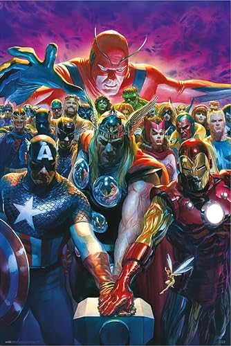 Los Vengadores - Marvel Comic Poster (Capitán América, Thor, Iron Man...) (Por Alex Ross) (Tamaño 24" x 36")