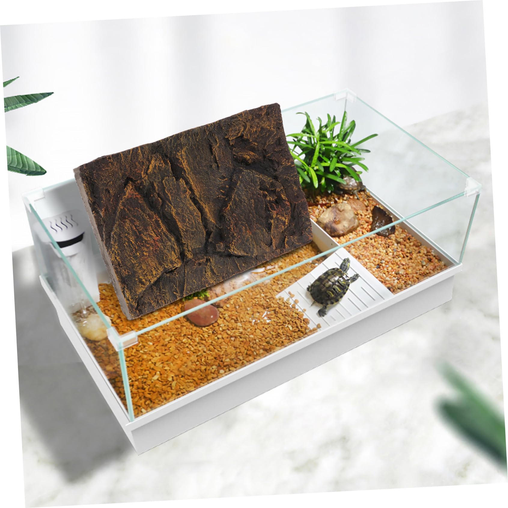 Placa de Fondo para Tanque de Reptiles 3D de Piedra PU | Decoración para Acuario y Tortuguera, Fondo Natural Estilo Práctico, Tamaño Variación Aproximada de 1cm